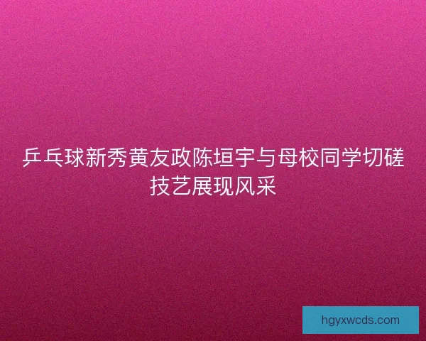 乒乓球新秀黄友政陈垣宇与母校同学切磋技艺展现风采